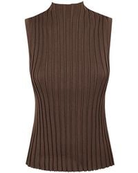 Weekend by Maxmara - Ribbed-Knit Mock-Neck Top - Lyst
