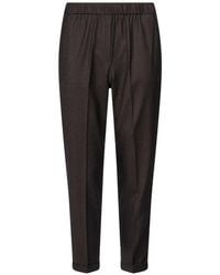 Antonelli - Rosalba Cigarette Elasticated-Waistband Turn-Up Trousers - Lyst