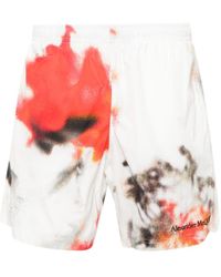 Alexander McQueen - Obscured Flower Swim Shorts - Lyst