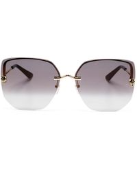 Cartier - Panthère Logo Butterfly-frame Sunglasses - Lyst