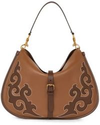 Etro - Maxi Leather Pony Bag With Texan Embroidery - Lyst