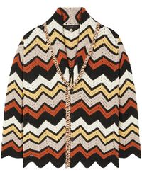 Alanui - Cardigan In Crochet Zig Zag E - Lyst