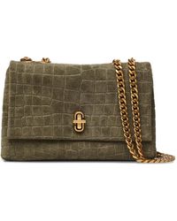 Marc Jacobs - The Slim Croc Suede Dual-Chain Shoulder Bag - Lyst