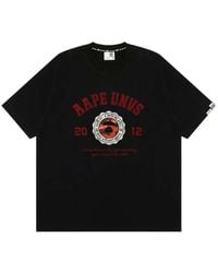 Aape By A Bathing Ape - Aapeunvs Moonface Graphic-Print Logo-Patch T-Shirt - Lyst
