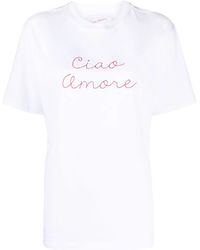 Giada Benincasa - T-Shirt Mit Slogan-Stickerei - Lyst