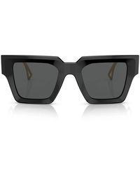 Versace - Eckige Brille Mit Logo-Prägung - Lyst