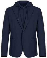 Manuel Ritz - Hooded Single-Breasted Jacket - Lyst