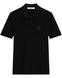 Maison Kitsuné - Fox Rib-Knit Polo Shirt - Lyst