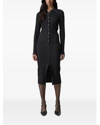 Gaelle Paris - Ribbed-Knit Button-Up Midi Pencil Skirt - Lyst