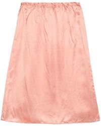 Prada - Jupe En Satin À Effet Froissé - Lyst