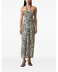 ViCOLO - Zebra-Print Halterneck Maxi Dress - Lyst