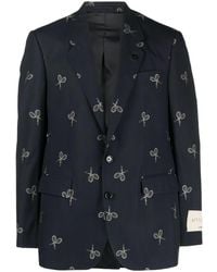 Lardini - Graphic-Print Single-Breasted Blazer - Lyst