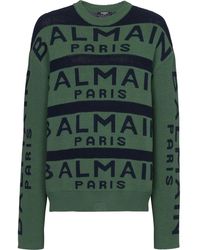 Balmain - Pullover Mit Logo-Muster - Lyst