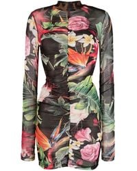 Philipp Plein - Floral-Print Short Dress - Lyst