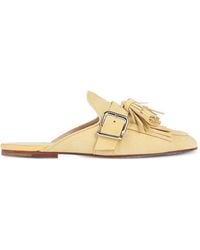 Tod's - Tassel-Detail Leather Flat Mules - Lyst