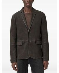 AllSaints - Monet Waxed Suede Blazer - Lyst