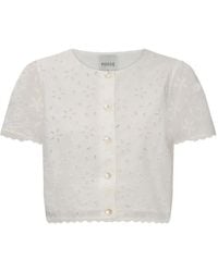 Posse - Salma Floral-Embroidered Crop Top - Lyst