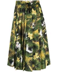Iceberg - Tropical-Print Pleated Skirt - Lyst