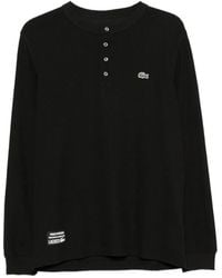 Lacoste - Logo-Patch Long-Sleeved Henley T-Shirt - Lyst