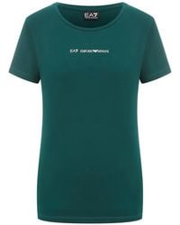EA7 - Logo-Print Crew-Neck T-Shirt - Lyst