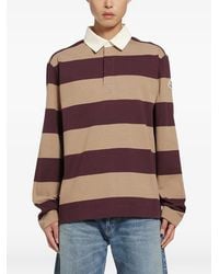 Moncler - Striped Long-Sleeve Polo Shirt - Lyst