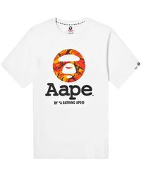 A Bathing Ape - Moonface-Print T-Shirt - Lyst