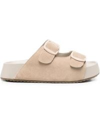 SERGIO MORETTI FIRENZE - Buckle-Fastening Suede Sandals - Lyst