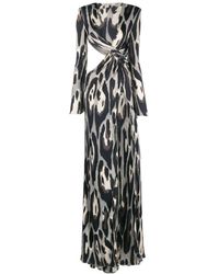 Roberto Cavalli - Leopard-print Cut-out Maxi Dress - Lyst