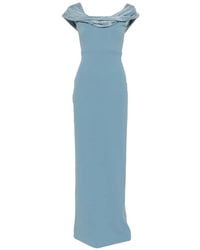 Solace London - Cardinale Crystal-Embellished Draped Maxi Dress - Lyst