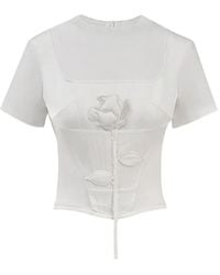 SEEN USERS - Camiseta Blooming Belle Con Rosa Bordada - Lyst