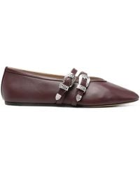 Le Monde Beryl - Claudia Buckled Leather Ballet Flats - Lyst