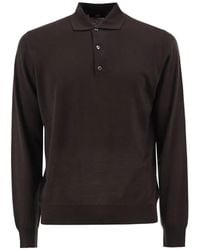 Alpha Studio - Merino Wool Knitted Polo Shirt - Lyst