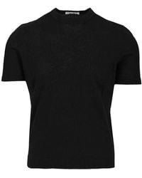 Al Duca d'Aosta - Ribbed-Trim Terry-Effect T-Shirt - Lyst