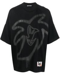 Palm Angels - Graffiti-Print Organic Cotton T-Shirt - Lyst