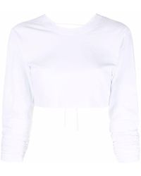 Jacquemus - White Cropped Long-sleeve Top - Lyst