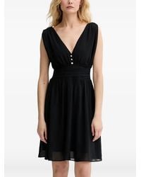 Morgan - Robe Courte À Boutons Et Taille Froncée - Lyst