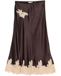 Doen - Elowette Lace-Trim Midi Skirt - Lyst