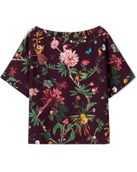 La DoubleJ - Floral Short-Sleeve Blouse - Lyst
