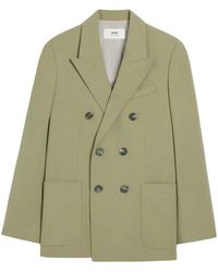 Ami Paris - Double-Breasted Peak-Lapel Blazer - Lyst
