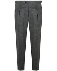 Berwich - Herringbone Pleated Trousers - Lyst