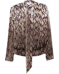 Stella McCartney - Tie Snake Print Top - Lyst