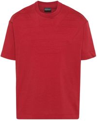 Emporio Armani - Logo-embossed Cotton T-shirt - Lyst