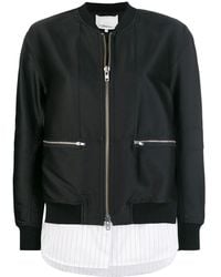 3.1 Phillip Lim - Black Trompe L'oeil Bomber Jacket - Lyst