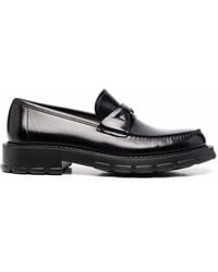 Ferragamo - Embossed-Logo Leather Loafers - Lyst