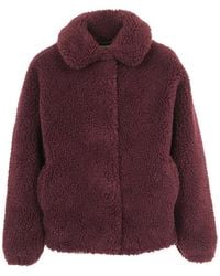MC2 Saint Barth - Logo-Patch Faux-Shearling Coat - Lyst
