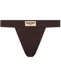 DSquared² - Logo-Embroidered Thong - Lyst