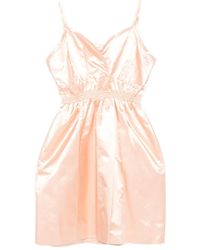 Miu Miu - Satijnen Mini-Jurk Met Spaghettibandjes - Lyst