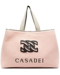 Casadei - Sunrise Mini-shopper Met Geborduurd Logo - Lyst