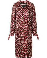 Marni Geometrisch Gevormde Trenchcoat - Rood