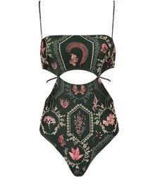 Agua Bendita - Victoriana Encaje Floral-print Swimsuit - Lyst